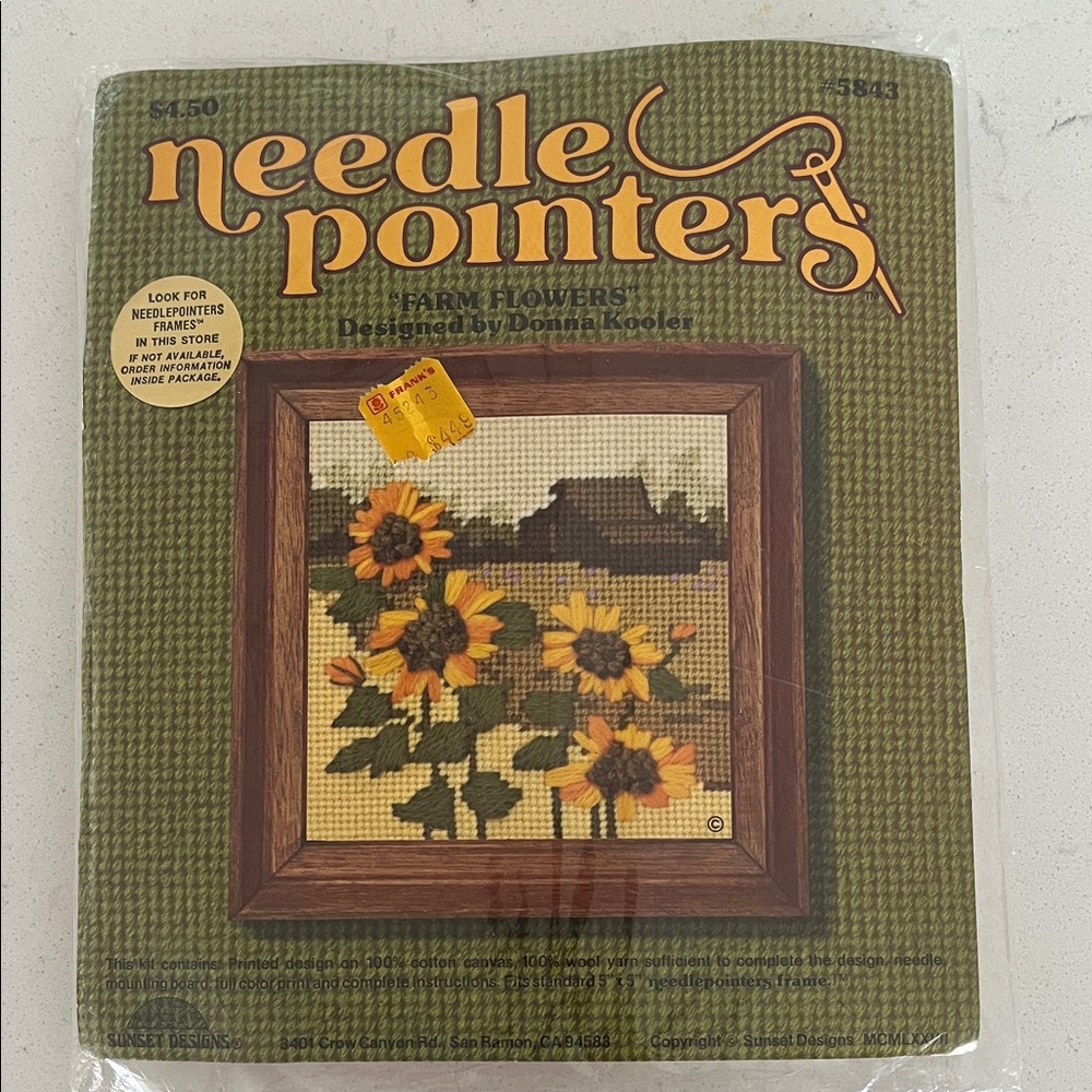 Vintage Needle Pointers Farm Flowers designed by Donna Kooler